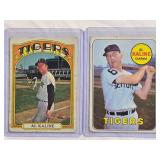 Lot of 2 Vintage Al Kaline Baseball Cards - 1972 #600 & 1969 #410