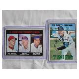 Lot of 2 Jim Kaat - 1967 Topps #300 & A. League 1966 Strikeout Leaders with Sam McDowell, Earl Wilson - Vintage Minnesota Twins Card