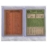 Lot of 2 with Tony Oliva - 1967 Topps #50 & 1965 A. League RBI Leaders with Rocky Colavito, Willie Horton #220 - Vintage Minnesota Twins Card