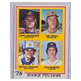 1978 Rookie Pitchers Jack Morris with Larry Anderson, Tim Jones, Mickey Mahler Topps #703