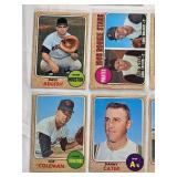 Lot of 21 High Number Topps 1968 Vintage Baseball Cards