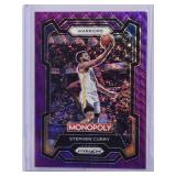 Stephen Curry 2023-24 Panini Prizm Monopoly Purple Wave Refractor #28