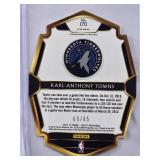 Karl-Anthony Towns 2018-19 Panini Select Gold Die Cut #170 Numbered 60/65