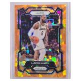 LeBron James 2023-24 Panini Prizm Orange Cracked Ice Refractor #63