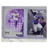 Lot of 2 Justin Jefferson Rookie Cards - 2020 Panini Mosaic #270 & 2020 Panini Playoff #213