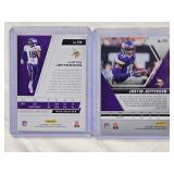 Lot of 2 Justin Jefferson Rookie Cards - 2020 Panini Mosaic #270 & 2020 Panini Playoff #213