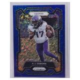 K.J. Osborn 2023 Panini Prizm Blue Refractor #194, Numbered 4/25