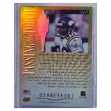 Cris Carter 1999 Donruss Elite Gold Foil Passing the Torch #17 of 18 Numbered 393/1500
