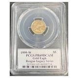 1999 PROOF $5 AMERICAN GOLD EAGLE PCGS PR69DCAM
