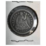 1853 W/ARROWS US SEATED HALF DIME