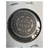 1853 W/ARROWS US SEATED HALF DIME