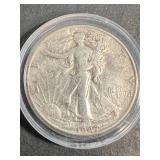 1947 US WALKING LIBERTY HALF DOLLAR IN AIRTITE