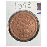 1848 US BRAIDED HAIR LARGE CENT