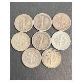 8 US 90% SILVER DIMES