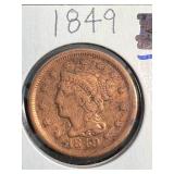 1849 US BRAIDED HAIR LARGE CENT