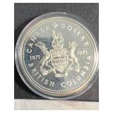 1971 CANADIAN BRITISH COLOMBIA SILVER DOLLAR