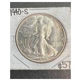 1940-S US WALKING LIBERTY HALF DOLLAR