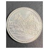 1 TROY OZ .999 FINE SILVER SWISS OF AMERICA ROUND