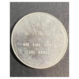 1 TROY OZ .999 FINE SILVER SWISS OF AMERICA ROUND