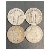 4 US STANDING LIBERTY QUARTERS