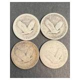 4 US STANDING LIBERTY QUARTERS