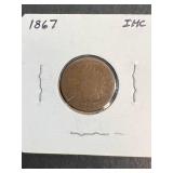 1867 US INDIAN HEAD CENT