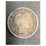 1896 US BARBER DIME