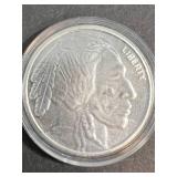 1 TROY OZ .999 FINE SILVER BUFFALO INDIAN ROUND IN AIRTITE