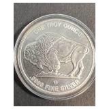1 TROY OZ .999 FINE SILVER BUFFALO INDIAN ROUND IN AIRTITE