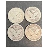 4 US STANDING LIBERTY QUARTERS