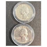 2 US WASHINGTON QUARTERS IN AIRTITES 1963 1964