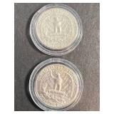 2 US WASHINGTON QUARTERS IN AIRTITES 1963 1964