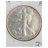 1938 US WALKING LIBERTY HALF DOLLAR