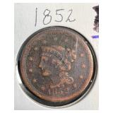 1852 US BRAIDED HAIR LARGE CENT