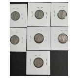 7 US MERCURY DIMES 1916-1920D
