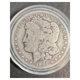 1901-O US MORGAN SILVER DOLLAR IN AIRTITE