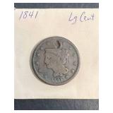 1841 US BRAIDED HAIR LARGE CENT
