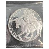 1 TROY OZ .999 FINE SILVER HORSE OF WAR ROUND