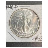 1940 US WALKING LIBERTY HALF DOLLAR