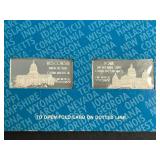 2 TROY OZ .999 FINE SILVER THE OFFICIAL INGOTS OF THE US