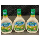 FL 5 - Lot of 3 Hidden Valley Light Ranch Dressing (24 fl oz each)
