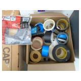 Misc tubs of tape, weatherstripping & roof vent. As shown.