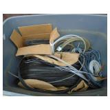 Misc tubs of tape, weatherstripping & roof vent. As shown.