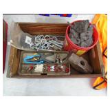 Misc gas cans, hardware & safety vest. As shown.