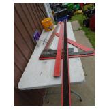 Large plastic square & straight edges. As shown.