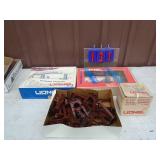 Assortment of model train accessories. As shown.