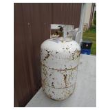 Old propane tank & fan. As shown.