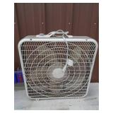 Old propane tank & fan. As shown.