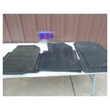 3 sets of floor mats. 1 weathertech. As shown.
