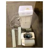 JHS 8,000 BTU Portable Air Conditioner Cools 170 Sq. Ft. with Dehumidifer, Fan, Remote, LED Display and Timer in White    Customer Returns See Pictures